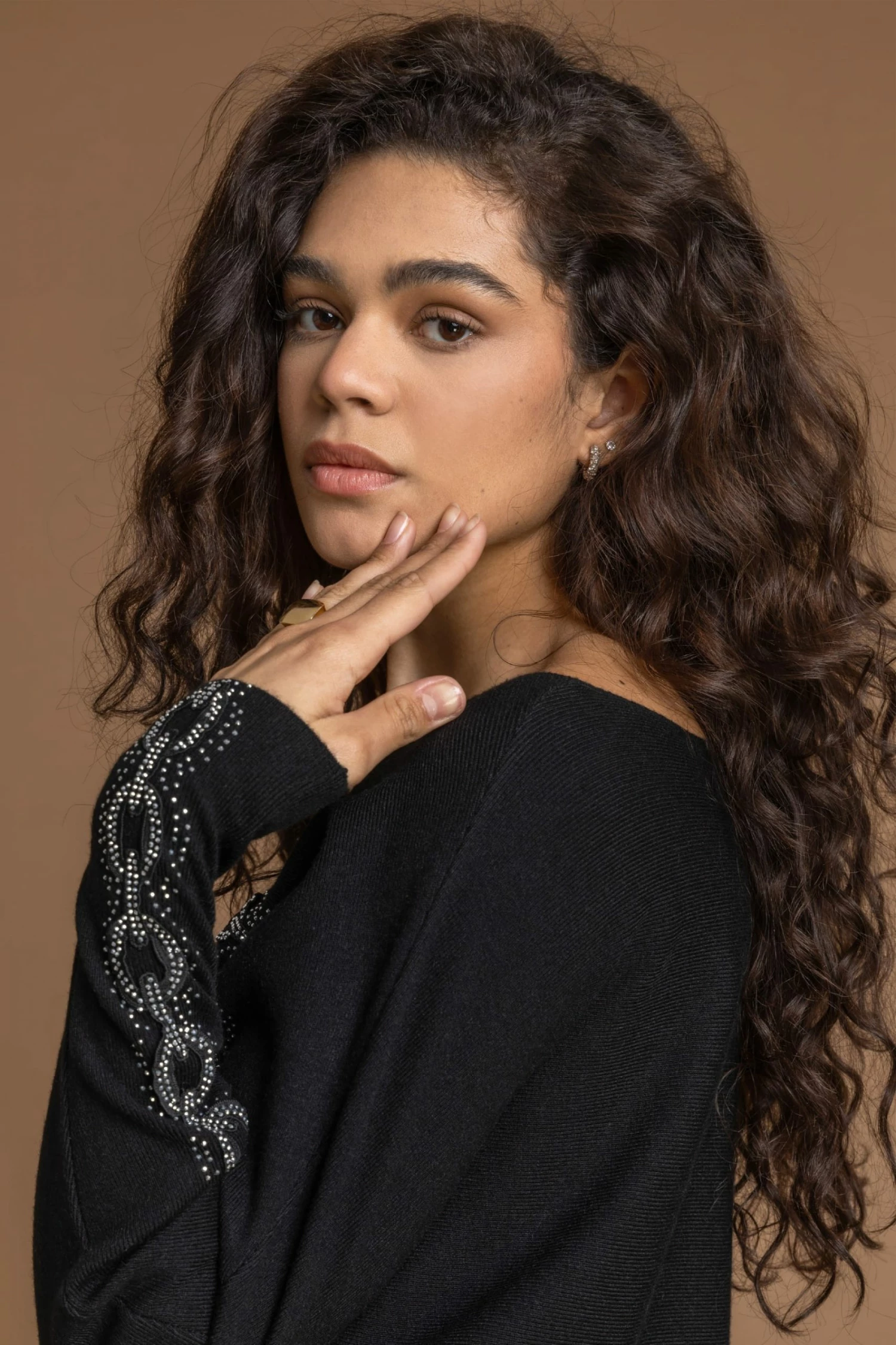 Roman Black Chain Print Sparkle Emebllished Jumper 4 Roman Black Chain Print Sparkle Emebllished Jumper - Image 2