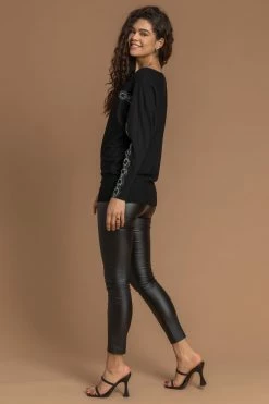 Roman Black Chain Print Sparkle Emebllished Jumper 9 Roman Black Chain Print Sparkle Emebllished Jumper -Roman Sales Shop unnamed file 8995