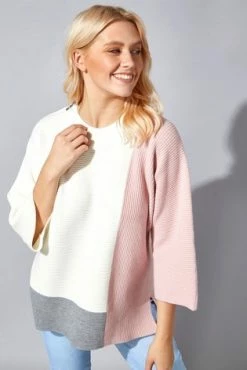 Roman Pink Colour Block Ribbed Jumper 11 Roman Pink Colour Block Ribbed Jumper -Roman Sales Shop unnamed file 9002