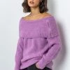 Roman Purple Ribbed Bardot Zip Neck Jumper 2 Roman Purple Ribbed Bardot Zip Neck Jumper -Roman Sales Shop unnamed file 9017