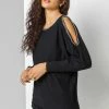 Roman Black Chain Embellished Cold Shoulder Jumper 2 Roman Black Chain Embellished Cold Shoulder Jumper -Roman Sales Shop unnamed file 9048