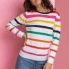Roman White Stripe Print Crew Neck Jumper 1 Roman White Stripe Print Crew Neck Jumper -Roman Sales Shop unnamed file 9058