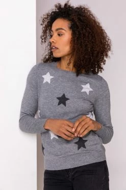 Roman Grey Star Print Crew Neck Jumper 15 Roman Grey Star Print Crew Neck Jumper -Roman Sales Shop unnamed file 9067