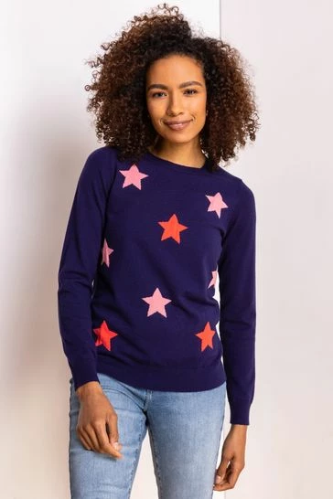 Roman Grey Star Print Crew Neck Jumper 11 Roman Grey Star Print Crew Neck Jumper - Image 9