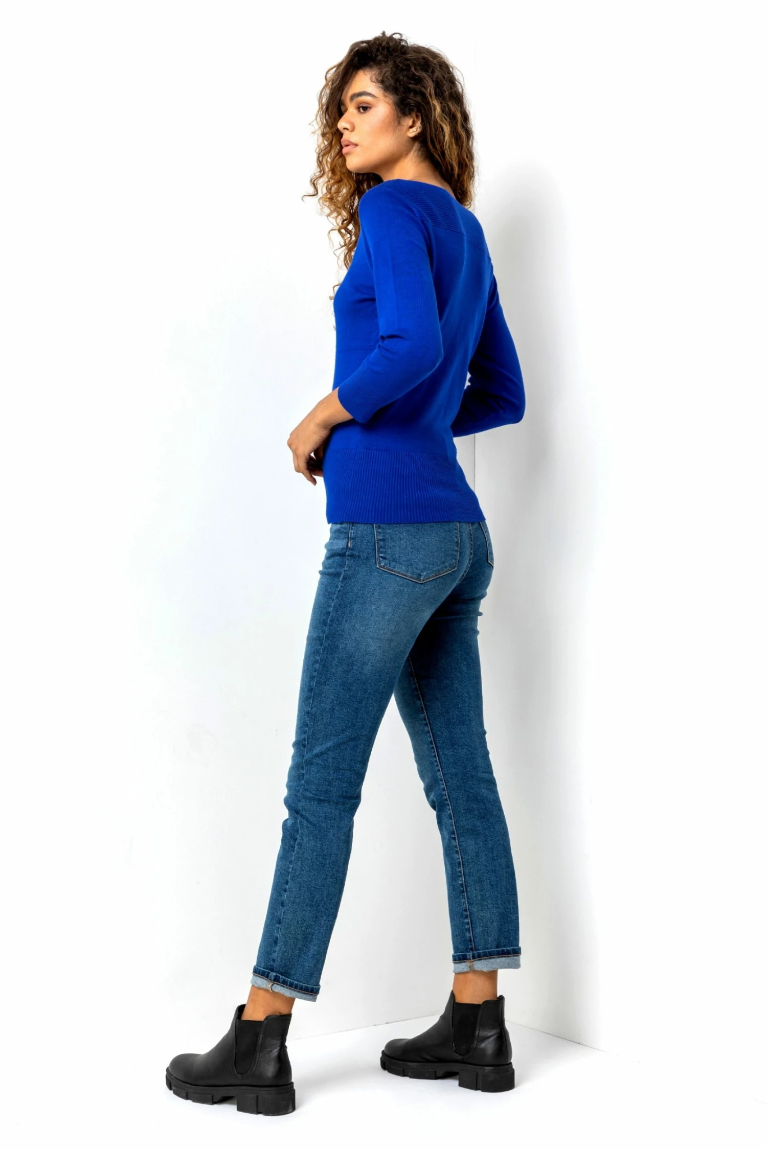 Roman Blue Slash Neck Jumper 4 Roman Blue Slash Neck Jumper - Image 2