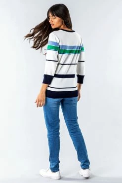 Roman Ivory Nautical Bird Embroidered Stripe Jumper -Roman Sales Shop unnamed file 9093