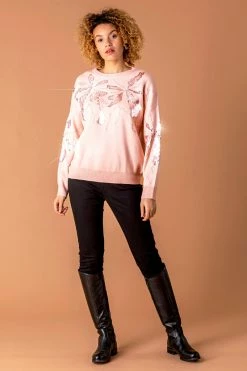Roman Pink Floral Sequin Embellished Jumper 9 Roman Pink Floral Sequin Embellished Jumper -Roman Sales Shop unnamed file 9097