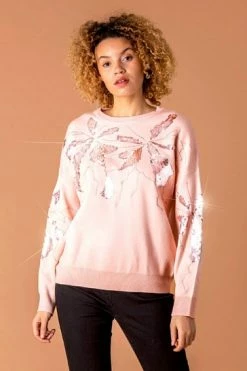 Roman Pink Floral Sequin Embellished Jumper 13 Roman Pink Floral Sequin Embellished Jumper -Roman Sales Shop unnamed file 9101