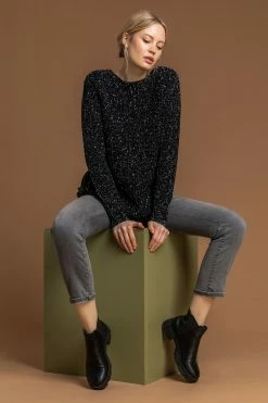 Roman Black Curved Hem Stitch Detail Jumper 13 Roman Black Curved Hem Stitch Detail Jumper -Roman Sales Shop unnamed file 9106