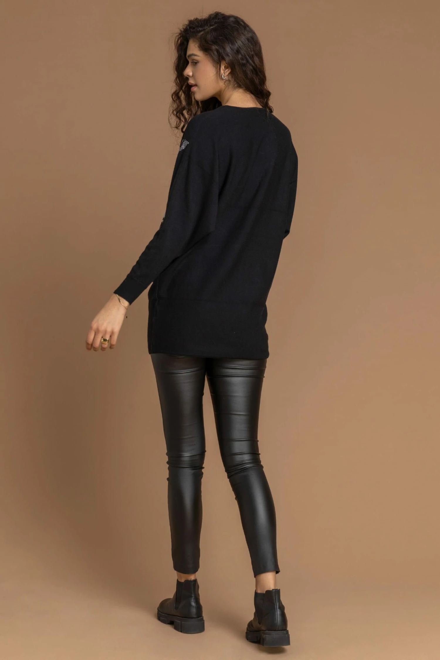 Roman Black Animal Star Embellished Sparkle Jumper 4 Roman Black Animal Star Embellished Sparkle Jumper - Image 2