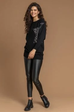 Roman Black Animal Star Embellished Sparkle Jumper 9 Roman Black Animal Star Embellished Sparkle Jumper -Roman Sales Shop unnamed file 9111