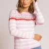 Roman Pink Ditsy Floral Embroidered Stripe Print Jumper 1 Roman Pink Ditsy Floral Embroidered Stripe Print Jumper -Roman Sales Shop unnamed file 9119