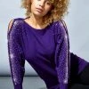 Roman Purple Hotfix Split Sleeve Jumper -Roman Sales Shop unnamed file 9124