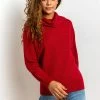 Roman Red Textured Cowl Neck Jumper