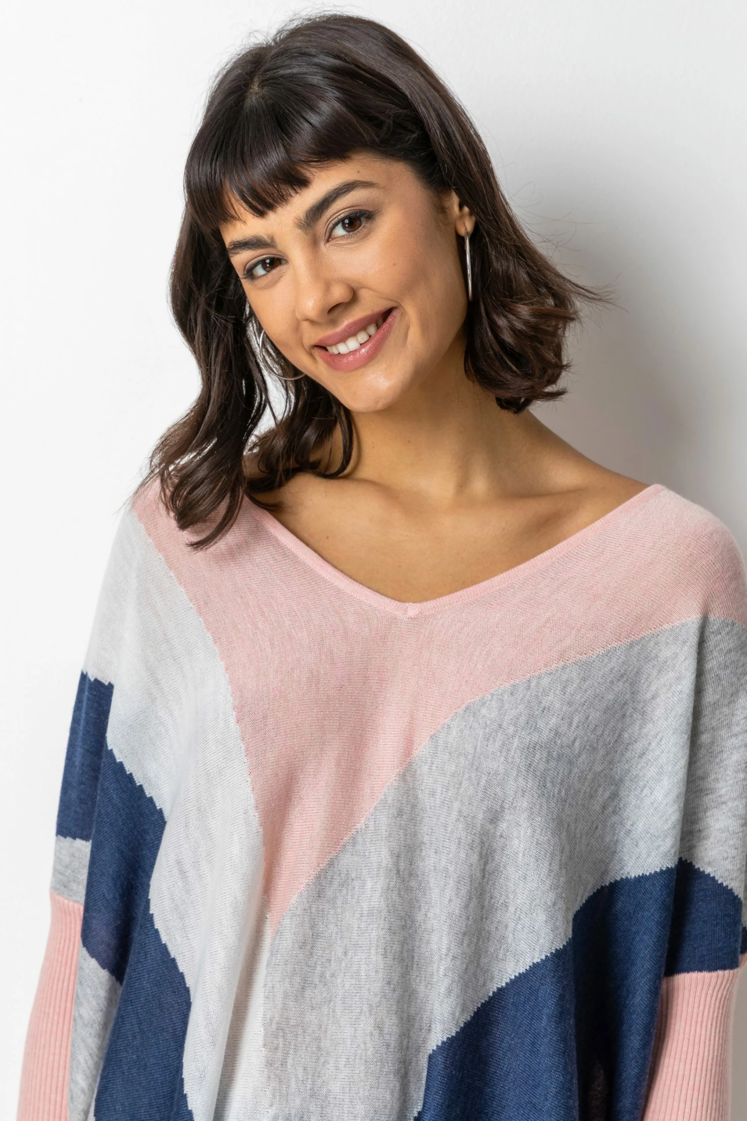 Roman Pink Oversized Colourblock Longline Jumper 6 Roman Pink Oversized Colourblock Longline Jumper - Image 4