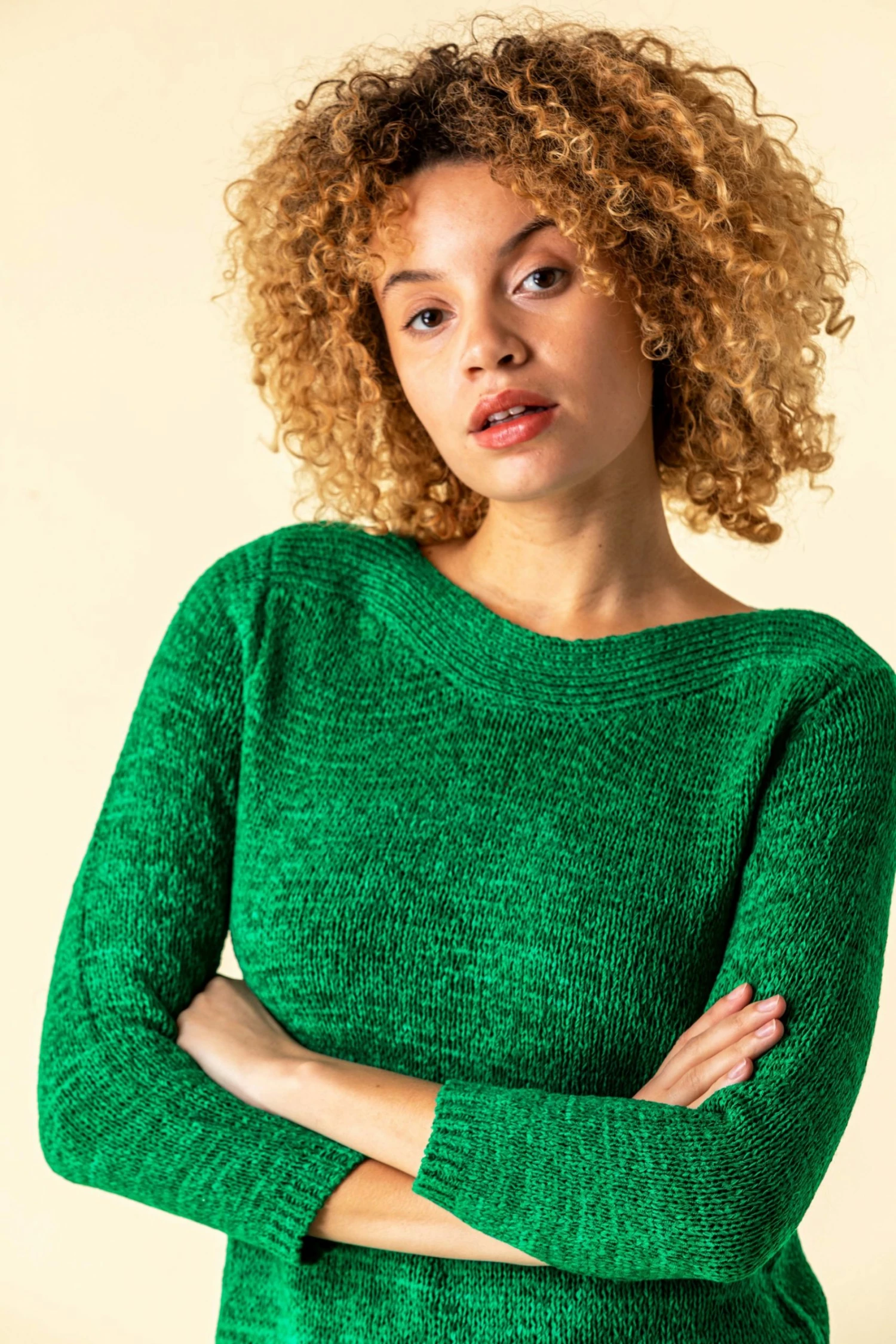 Roman Green Textured Slash Neck Jumper 6 Roman Green Textured Slash Neck Jumper - Image 4
