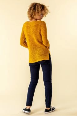 Roman Yellow Textured Slash Neck Jumper -Roman Sales Shop unnamed file 9179