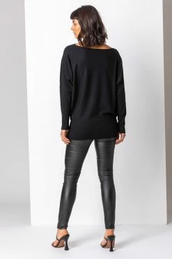 Roman Black Sparkle Embellished Wide Hem Jumper -Roman Sales Shop unnamed file 9189