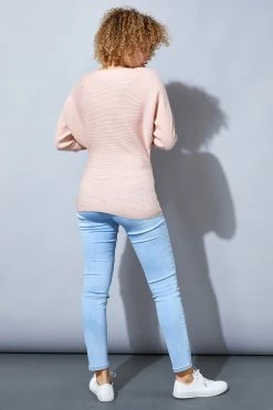 Roman Light Pink Ribbed Batwing Jumper -Roman Sales Shop unnamed file 9201