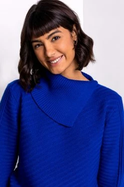 Roman Blue Textured Knit Split Neck Jumper 11 Roman Blue Textured Knit Split Neck Jumper -Roman Sales Shop unnamed file 9213