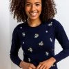 Roman Blue Floral Embroidered Crew Neck Jumper 2 Roman Blue Floral Embroidered Crew Neck Jumper -Roman Sales Shop unnamed file 9216