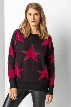 Roman Green Star Print Fluffy Jumper 11 Roman Green Star Print Fluffy Jumper -Roman Sales Shop unnamed file 9226