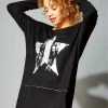 Roman Black Foil Star Tunic Lounge Jumper