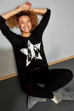 Roman Black Foil Star Tunic Lounge Jumper 12 Roman Black Foil Star Tunic Lounge Jumper -Roman Sales Shop unnamed file 9231