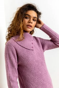 Roman Purple Textured Cowl Neck Tunic Jumper 10 Roman Purple Textured Cowl Neck Tunic Jumper -Roman Sales Shop unnamed file 9236