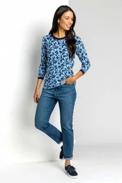 Roman Blue Contrast Floral Print Jumper 9 Roman Blue Contrast Floral Print Jumper -Roman Sales Shop unnamed file 9250