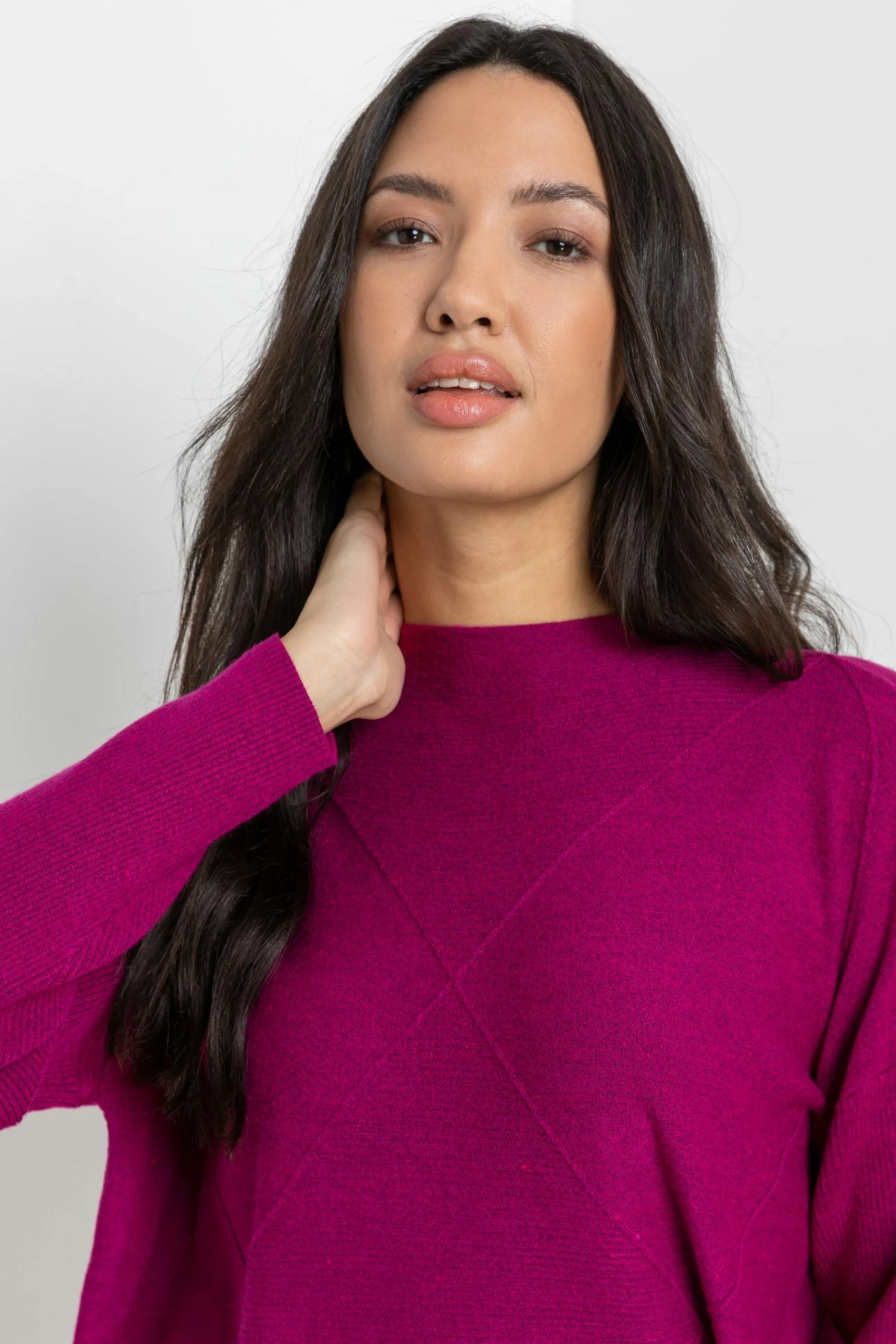 Roman Pink Funnel Neck Rib Jumper 6 Roman Pink Funnel Neck Rib Jumper - Image 4