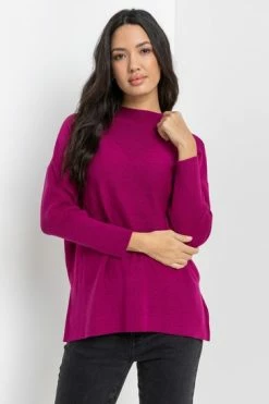 Roman Pink Funnel Neck Rib Jumper 12 Roman Pink Funnel Neck Rib Jumper -Roman Sales Shop unnamed file 9257