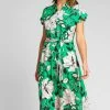 Roman Green Floral Print Belted Shirt Dress 1 Roman Green Floral Print Belted Shirt Dress -Roman Sales Shop unnamed file 926