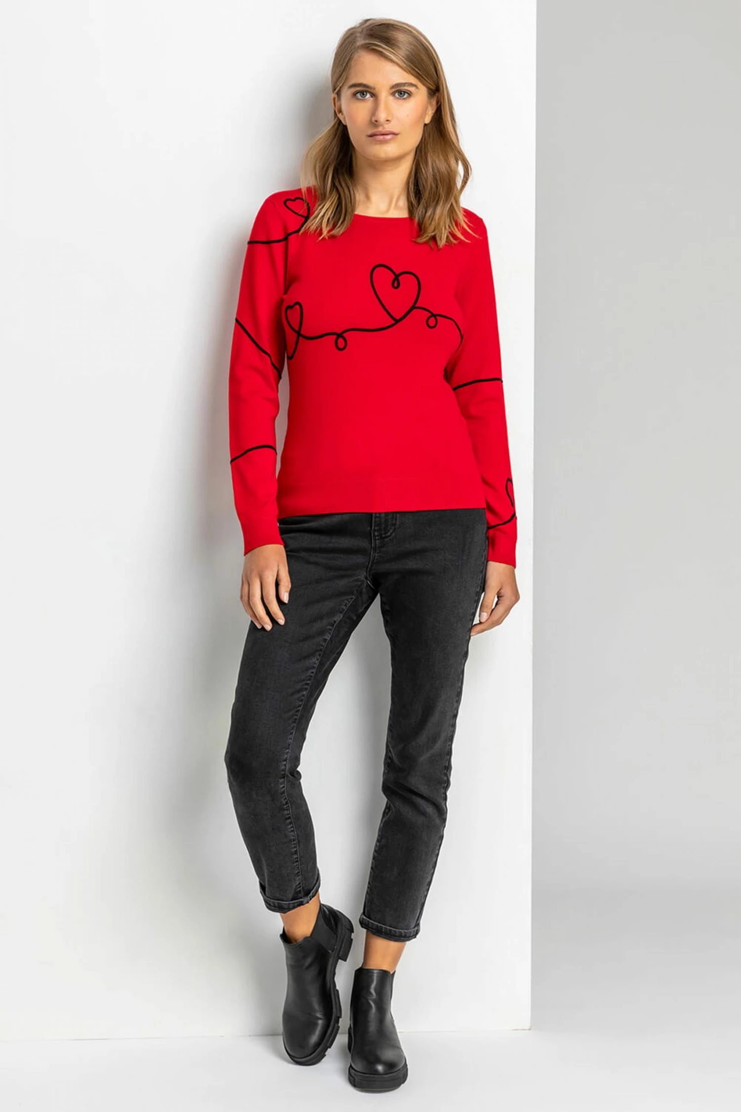 Roman Red Tape Heart Print Jumper 4 Roman Red Tape Heart Print Jumper - Image 2