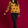 Roman Orange Spot Print Contrast Jumper 2 Roman Orange Spot Print Contrast Jumper -Roman Sales Shop unnamed file 9280