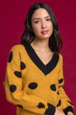 Roman Orange Spot Print Contrast Jumper 10 Roman Orange Spot Print Contrast Jumper -Roman Sales Shop unnamed file 9283