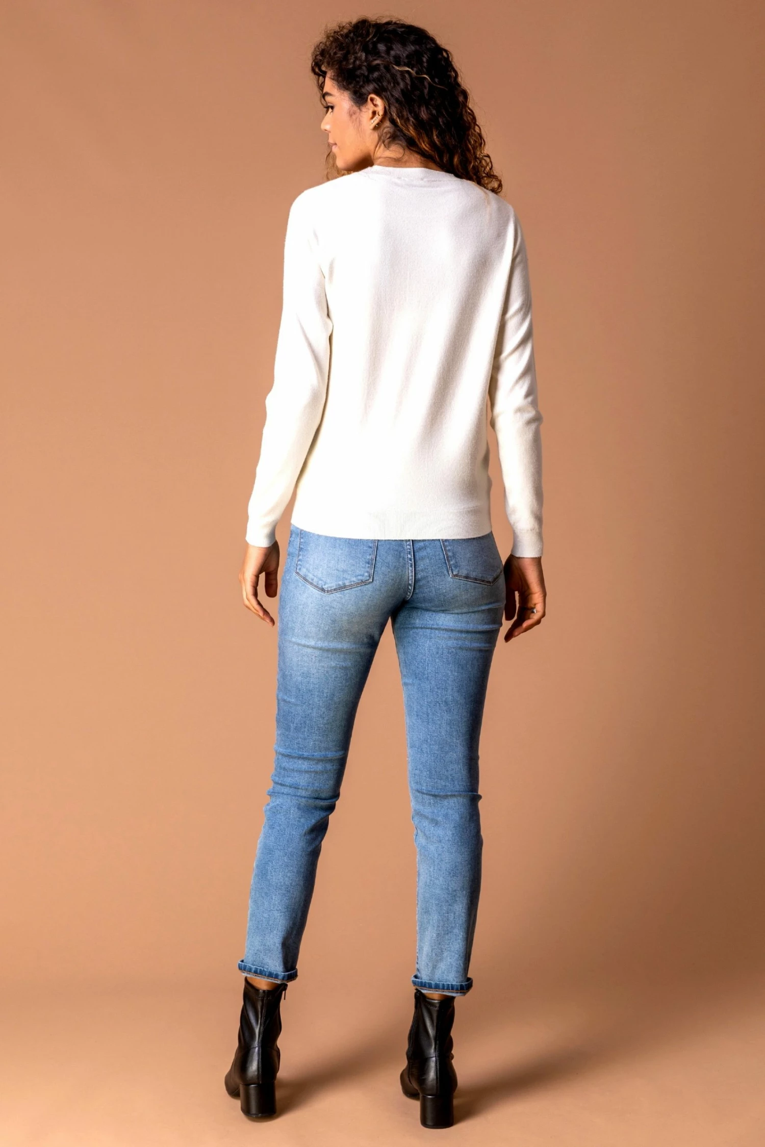 Roman White Heart Print Crew Neck Jumper 5 Roman White Heart Print Crew Neck Jumper - Image 3