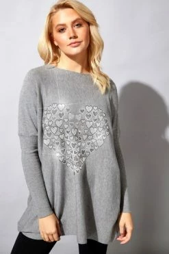 Roman Grey Heart Embellished Tunic Lounge Jumper 11 Roman Grey Heart Embellished Tunic Lounge Jumper -Roman Sales Shop unnamed file 9294