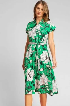 Roman Green Floral Print Belted Shirt Dress 12 Roman Green Floral Print Belted Shirt Dress -Roman Sales Shop unnamed file 930
