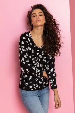 Roman White Floral Print Crew Neck Jumper -Roman Sales Shop unnamed file 9313