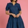 Roman Blue Tiered Denim Puff Sleeve Dress 1 Roman Blue Tiered Denim Puff Sleeve Dress -Roman Sales Shop unnamed file 932