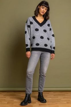 Roman Grey Check Print Roll Neck Jumper 10 Roman Grey Check Print Roll Neck Jumper -Roman Sales Shop unnamed file 9321