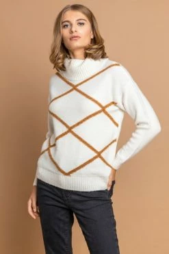 Roman Grey Check Print Roll Neck Jumper 13 Roman Grey Check Print Roll Neck Jumper -Roman Sales Shop unnamed file 9324