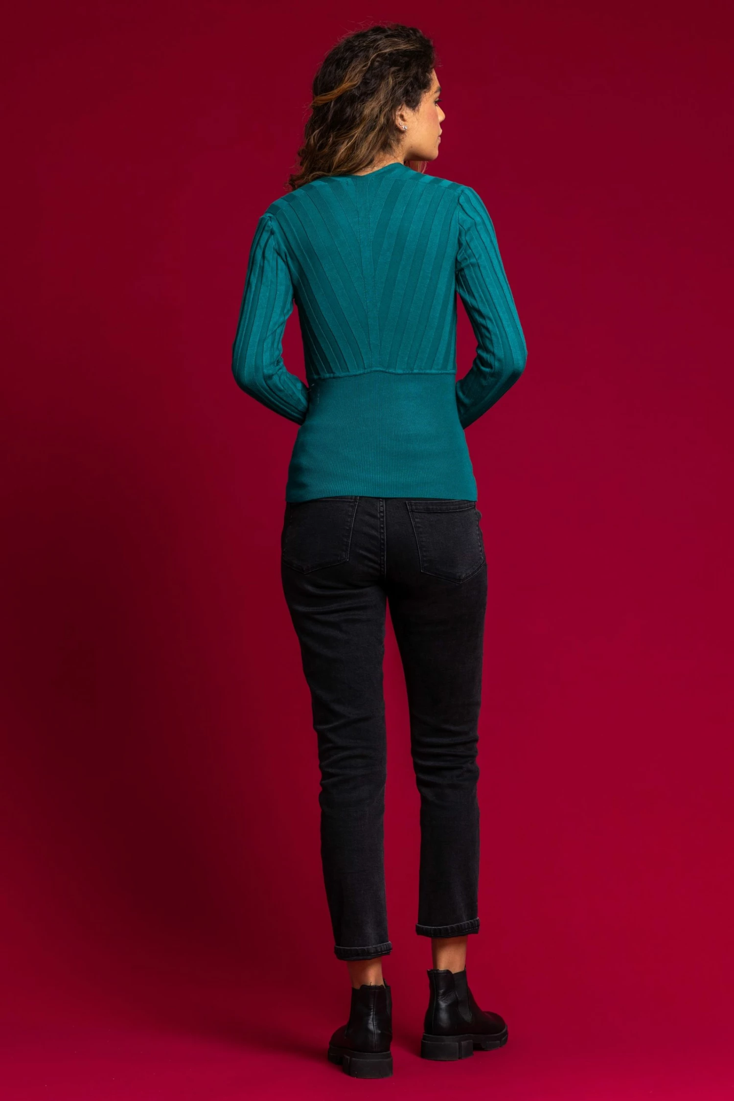 Roman Green Longline Roll Neck Poncho Jumper 4 Roman Green Longline Roll Neck Poncho Jumper - Image 2