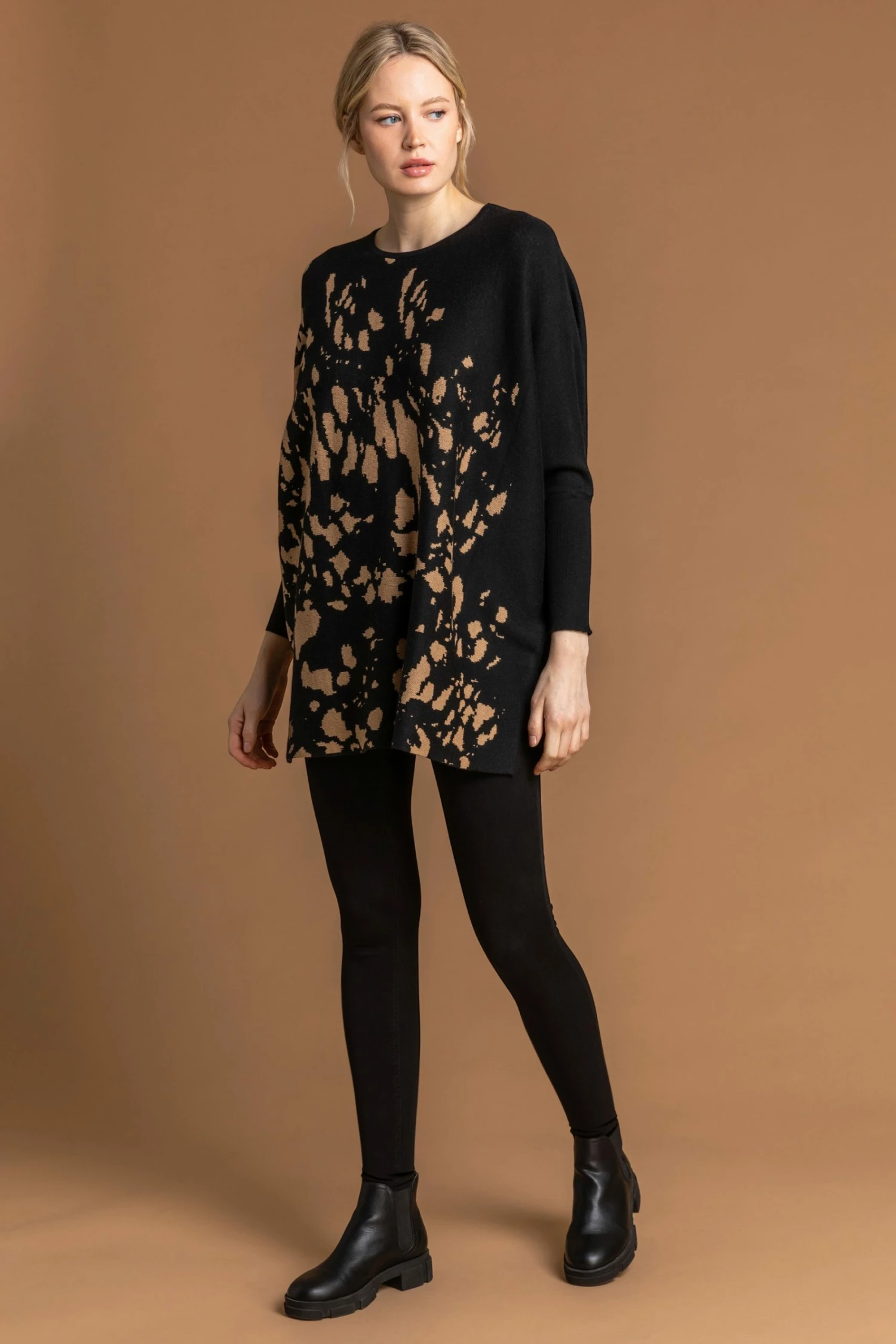 Roman Neutral Relaxed Abstract Print Jumper 6 Roman Neutral Relaxed Abstract Print Jumper - Image 4