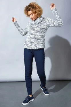 Roman Blue Originals Fluffy Yarn Cowl Neck Jumper -Roman Sales Shop unnamed file 9345