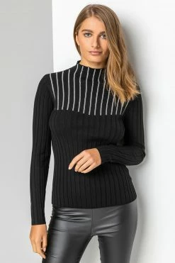 Roman Black Sparkle Embellished High Neck Jumper -Roman Sales Shop unnamed file 9353