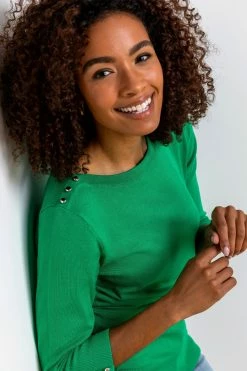 Roman Green Button Detail Slash Neck Jumper 8 Roman Green Button Detail Slash Neck Jumper -Roman Sales Shop unnamed file 9357