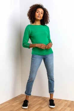 Roman Green Button Detail Slash Neck Jumper 9 Roman Green Button Detail Slash Neck Jumper -Roman Sales Shop unnamed file 9358