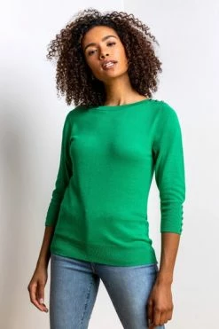 Roman Green Button Detail Slash Neck Jumper 11 Roman Green Button Detail Slash Neck Jumper -Roman Sales Shop unnamed file 9360